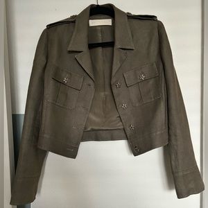 VALENTINO olive linen jacket